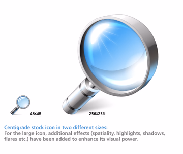 Stock icon in two different sizes using detail enhancements
