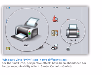 Print icon in two different sizes using detail reduction