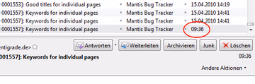Formatting of dates in Email applications.