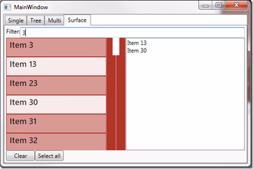 Example: Selection in a Surface ListBox