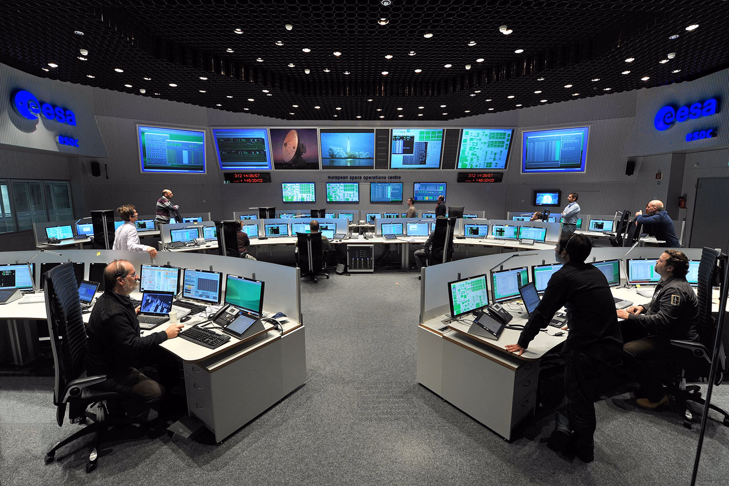 Control room of the esa space station