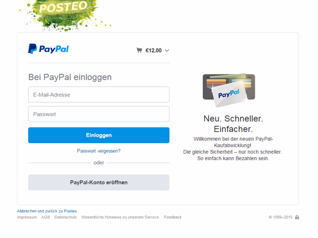 Insufficient visual coherence in PayPal's graphic interface