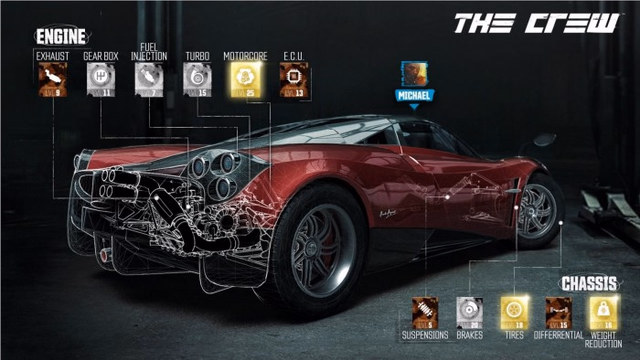 Transparent chassis view in the game The Crew