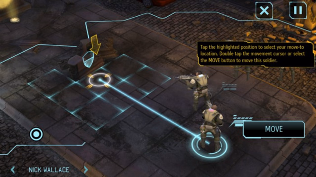 Visualization of options of action as movement paths in the game X-Com: Enemy Unknown.