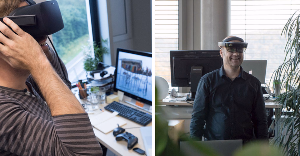 right: VR-Headset, left: AR-Headset