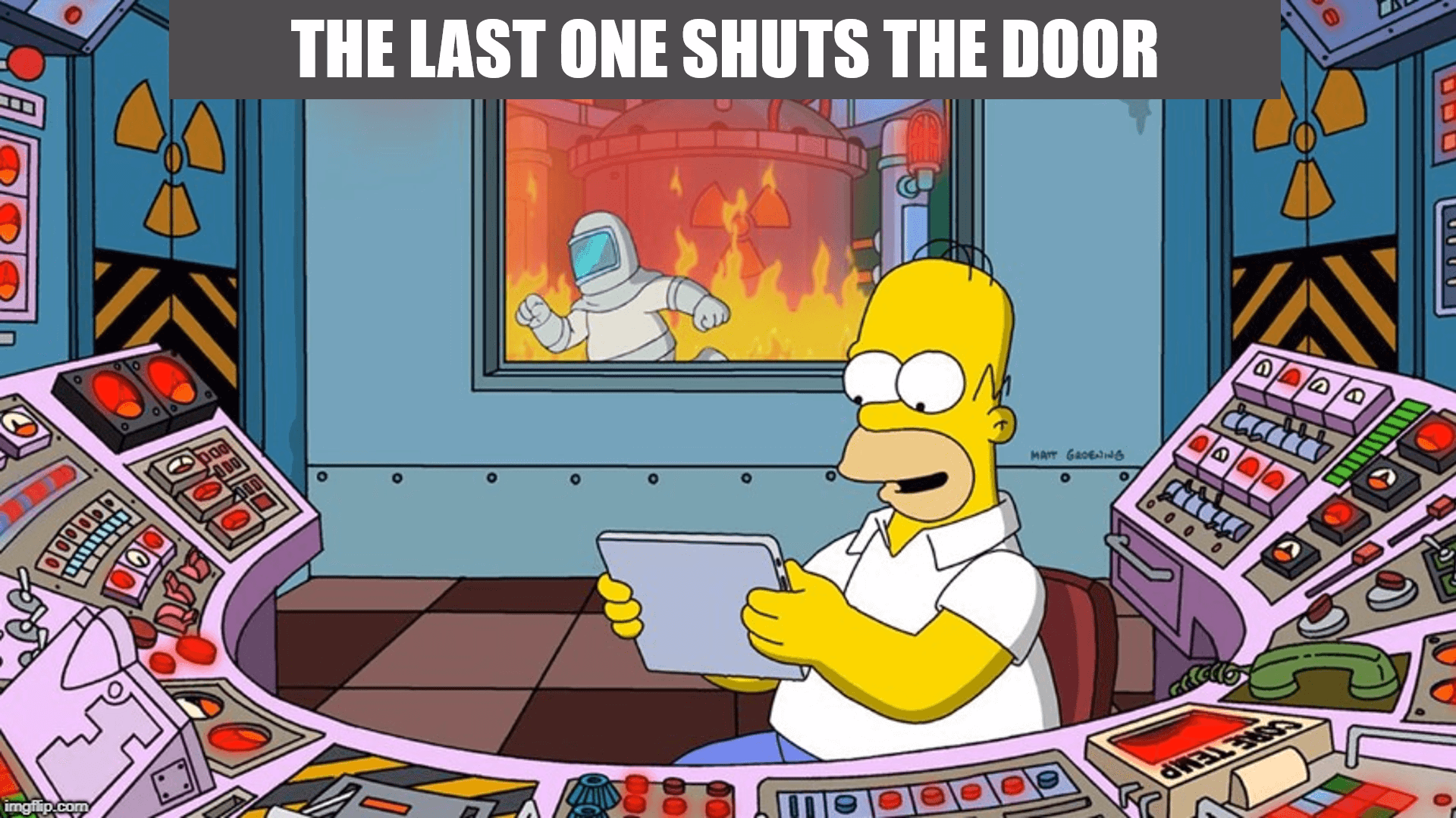 Homer Simpson on tablet