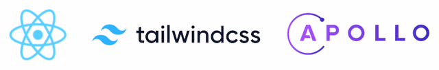 Logos React, tailwind, apollo