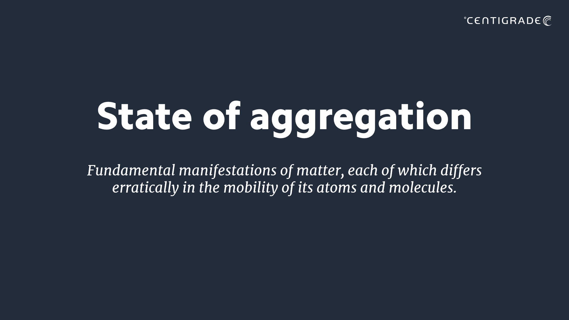 state of aggregation