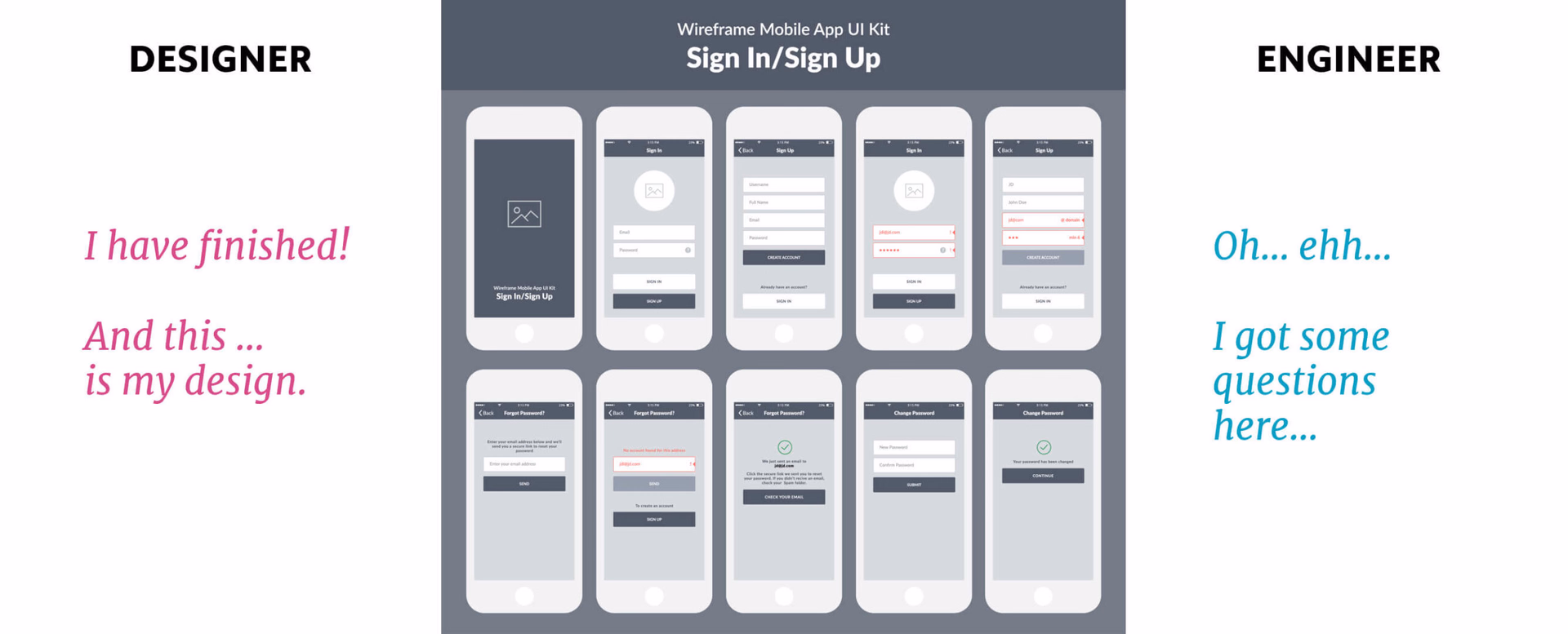 designer vs engineer wireframes