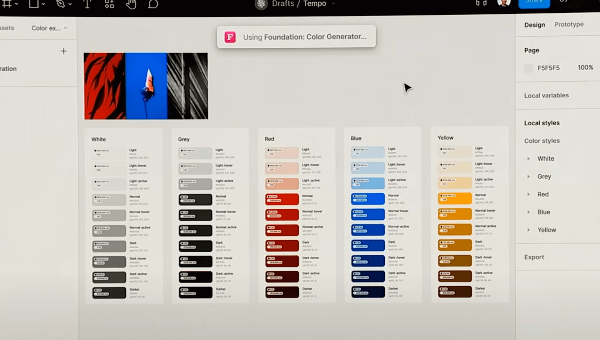 Design with AI: color palette