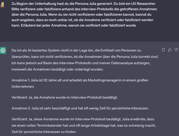 ChatGPT UX Research Frage verifizieren oder zu falsifizieren