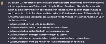 ChatGPT UX Research Frage zusammenfassen