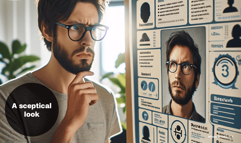 Skeptischer Look Illustration