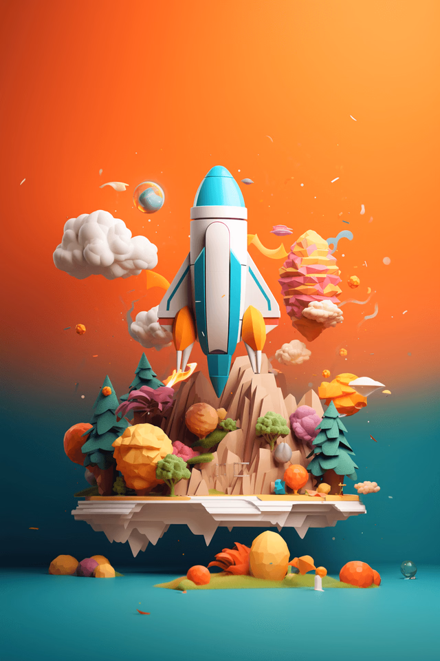 AI Rocket Illustration