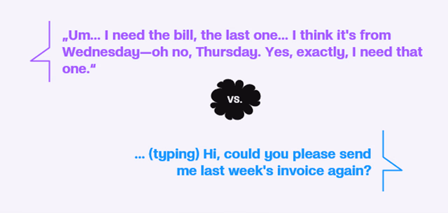 Quote Conversation about an invoice
