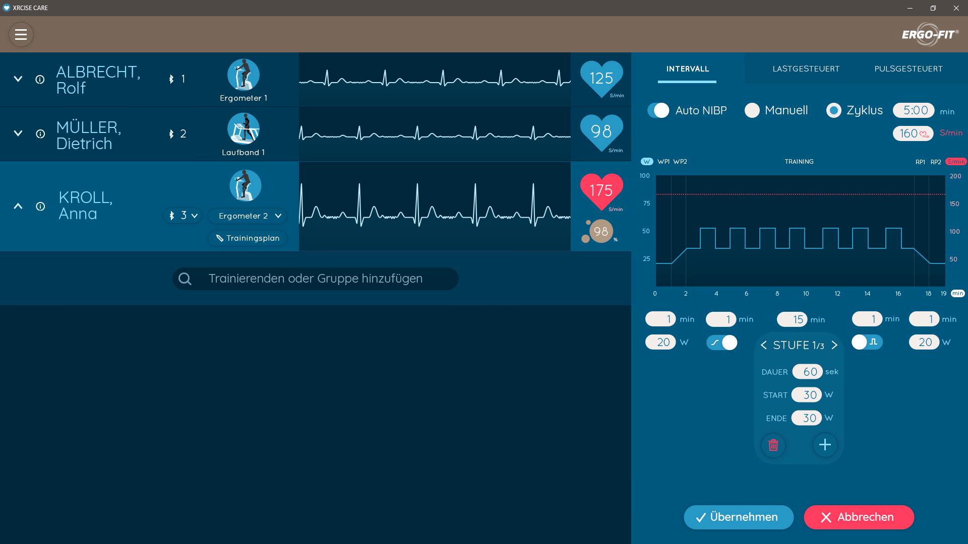 Live data for instructors, minigames for participants