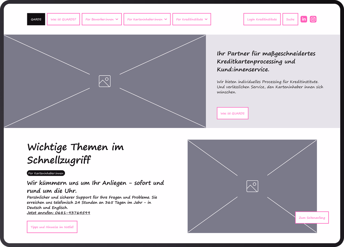 From analysis to a new website concept